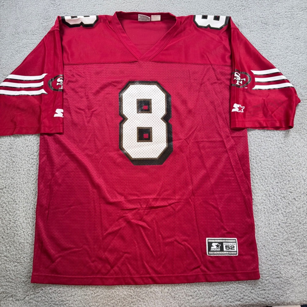 Starter San Francisco 49ers Steve Young 8 Football Jersey Mens 52 XL Red NFL